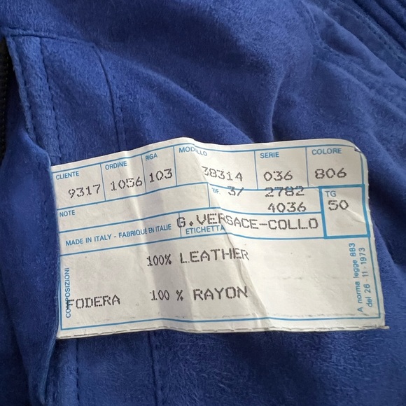 Vintage Gianni Versace 1990 Suede Leather Unisex Jacket With Beaded Fringe - Picture 12 of 17